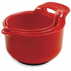 Promo ❤️ Norpro 3-Piece Mixing Bowl Set | Red ⭐ -Mason Cash Shop 1020nested 1