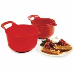 Promo ❤️ Norpro 3-Piece Mixing Bowl Set | Red ⭐ -Mason Cash Shop 1020wpropsw