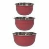 Coupon 👍 Now Designs Stainless Steel Mixing Bowls (Set Of 3) | Matte Carmine ❤️ -Mason Cash Shop 5205001 nd set3 mixing bowls carmine main
