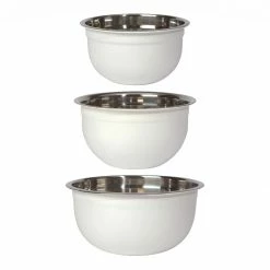 Cheapest ✨ Now Designs Stainless Steel Mixing Bowls (Set Of 3) | Matte White 🌟