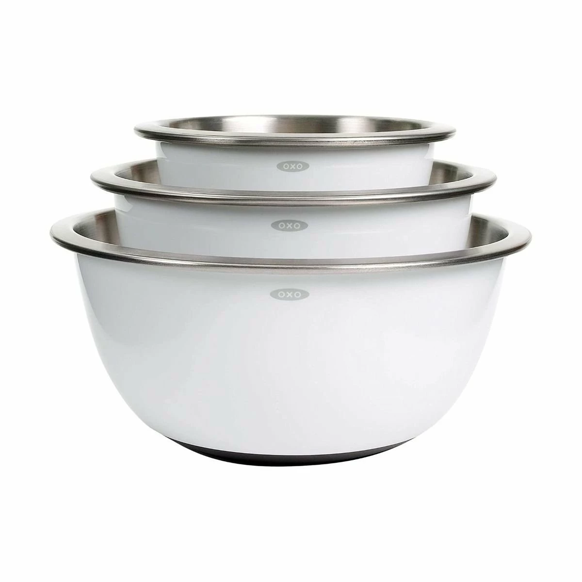 Best Sale ⭐ OXO Good Grips 3-Piece Stainless Steel Mixing Bowl Set | White 🥰 5 Best Sale ⭐ OXO Good Grips 3-Piece Stainless Steel Mixing Bowl Set | White 🥰