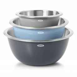 Brand new โ OXO 3-Piece Stainless Steel Mixing Bowl Set | Grey & Blue ๐งจ