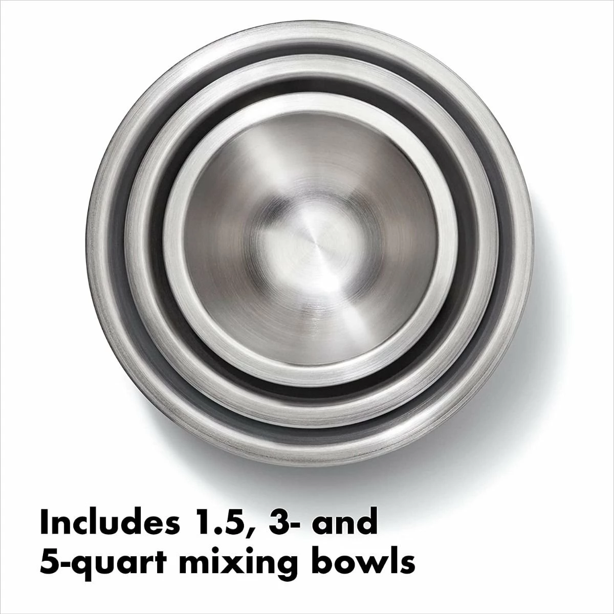 Best Sale ⭐ OXO Good Grips 3-Piece Stainless Steel Mixing Bowl Set | White 🥰 8 Best Sale ⭐ OXO Good Grips 3-Piece Stainless Steel Mixing Bowl Set | White 🥰 - Image 4