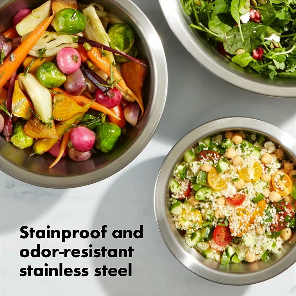 Best Sale ⭐ OXO Good Grips 3-Piece Stainless Steel Mixing Bowl Set | White 🥰 10 Best Sale ⭐ OXO Good Grips 3-Piece Stainless Steel Mixing Bowl Set | White 🥰 - Image 6