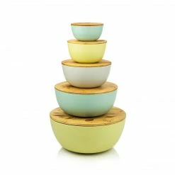 Budget 😍 TAG Ltd. Botanica Multi-Colored Storage Bowls With Lids | Set Of 5 ⌛