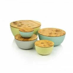 Budget 😍 TAG Ltd. Botanica Multi-Colored Storage Bowls With Lids | Set Of 5 ⌛ 12 Budget 😍 TAG Ltd. Botanica Multi-Colored Storage Bowls With Lids | Set Of 5 ⌛ -Mason Cash Shop bamboo bowls flat