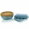 Best Sale 🤩 Emile Henry Baguette Baker & Storage Bowl Set | Blue Lagoon 🔔 -Mason Cash Shop ekb eh27bblsb2pc 1
