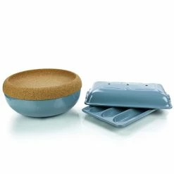 Best Sale 🤩 Emile Henry Baguette Baker & Storage Bowl Set | Blue Lagoon 🔔