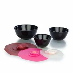 Best deal 🥰 Mosser Glass Mixing Bowl Set With Silicone Lids | Black Raspberry & Roses 🥰