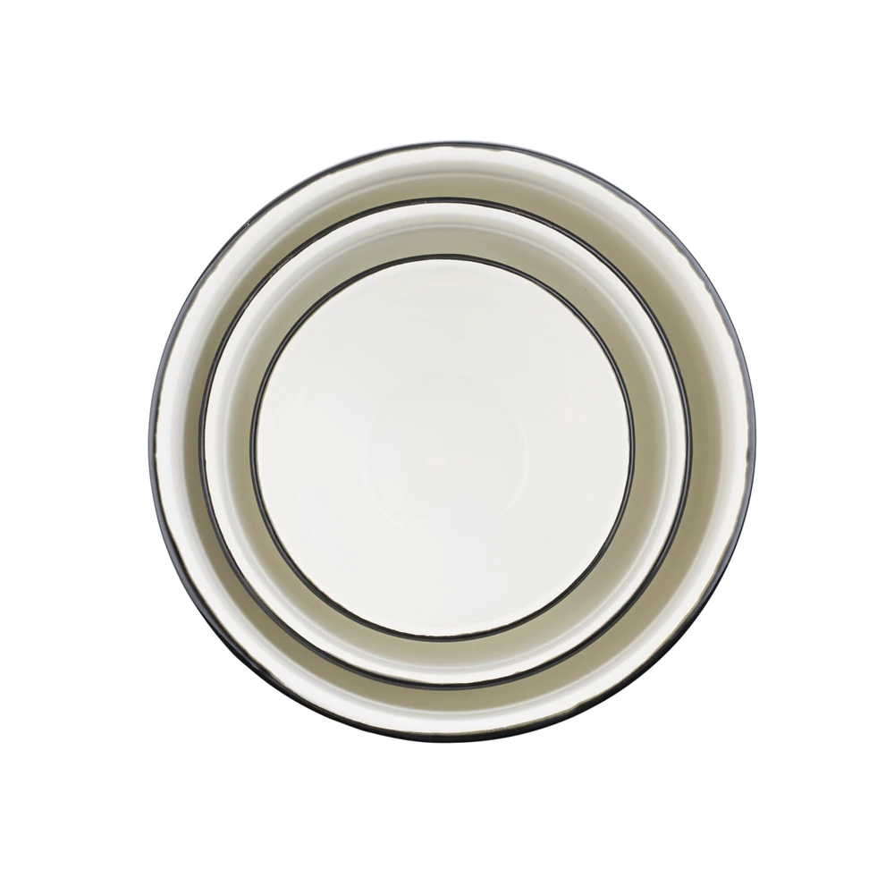 New ๐คฉ TableCraft Enamel ๐งฅ Coated Mixing Bowls (Set Of 3) | White & Black ๐ 5 New ๐คฉ TableCraft Enamel ๐งฅ Coated Mixing Bowls (Set Of 3) | White & Black ๐ - Image 3