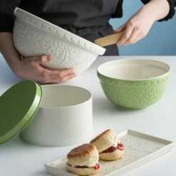 New 🥰 Mason Cash | S12 Fox Embossed Mixing Bowl - 4.25 Quart 🧨 -Mason Cash Shop mc bowls 5