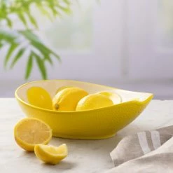 Discount 🔔 Typhoon World Foods Collection | 8.6" Oval Lemon Bowl 👍 -Mason Cash Shop typhoon world foods fruit bowl lemon 2
